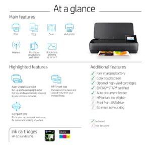 HP OfficeJet 250 Wireless Mobile All-in-One Inkjet Printer 4 5735098197